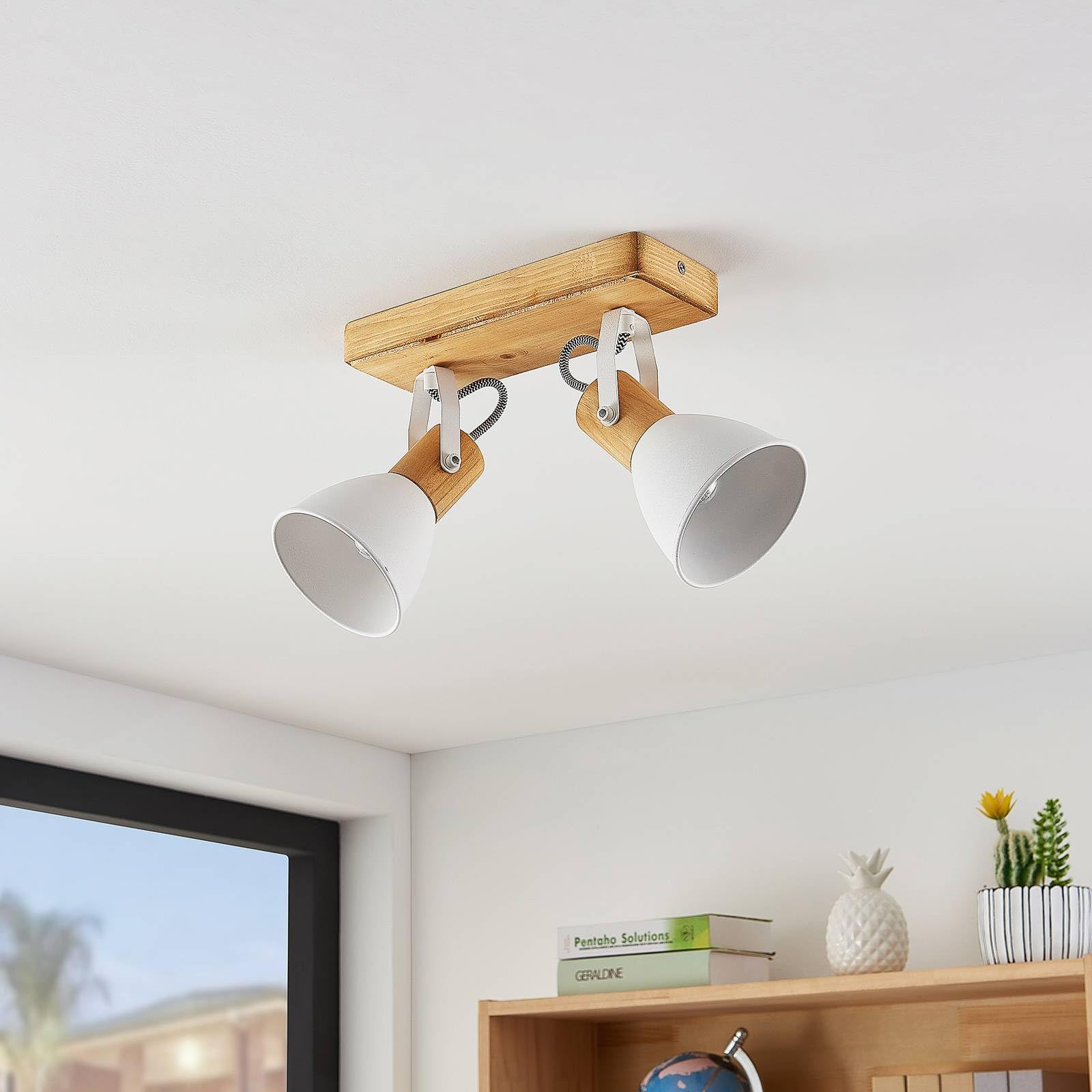 Lindby Faretto dimmerabile (Scandinavo) colore Ocra, in Legno ad es. Soggiorno & Sala da pranzo Lampada incasso plafoniera applique