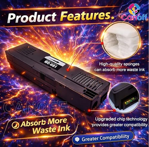 Image of CANOFF MC-G01 Maintenance Cartridge Tank Waste Box Compatible with Canon MAXIFY GX6010 GX6020 GX6030 GX7010 GX7020 GX7021 GX7030 GX7092 Printers (MC-G01 Maintenance Box)