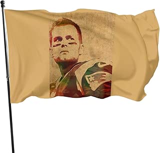 トムブレイディニューイングランドの愛国者クォーターバック苦しめられたキャンバスの水彩画の肖像画アートプリントフラグ3 * 5フィートバナーガーデン