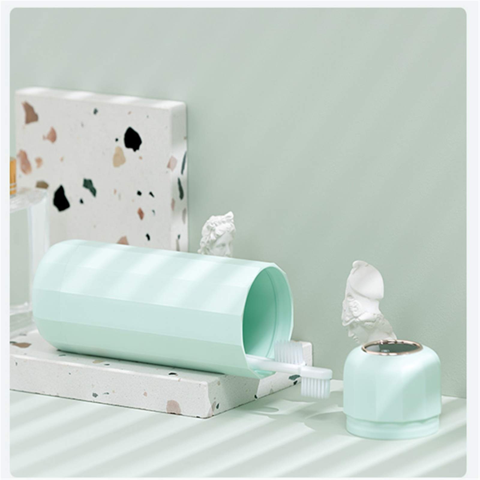 Vaso para Cepillo de Dientes Caja de Almacenamiento Taza Cepillo Dientes portátil Vaso plástico esterilización para Accesorios de Baño(Rosado)