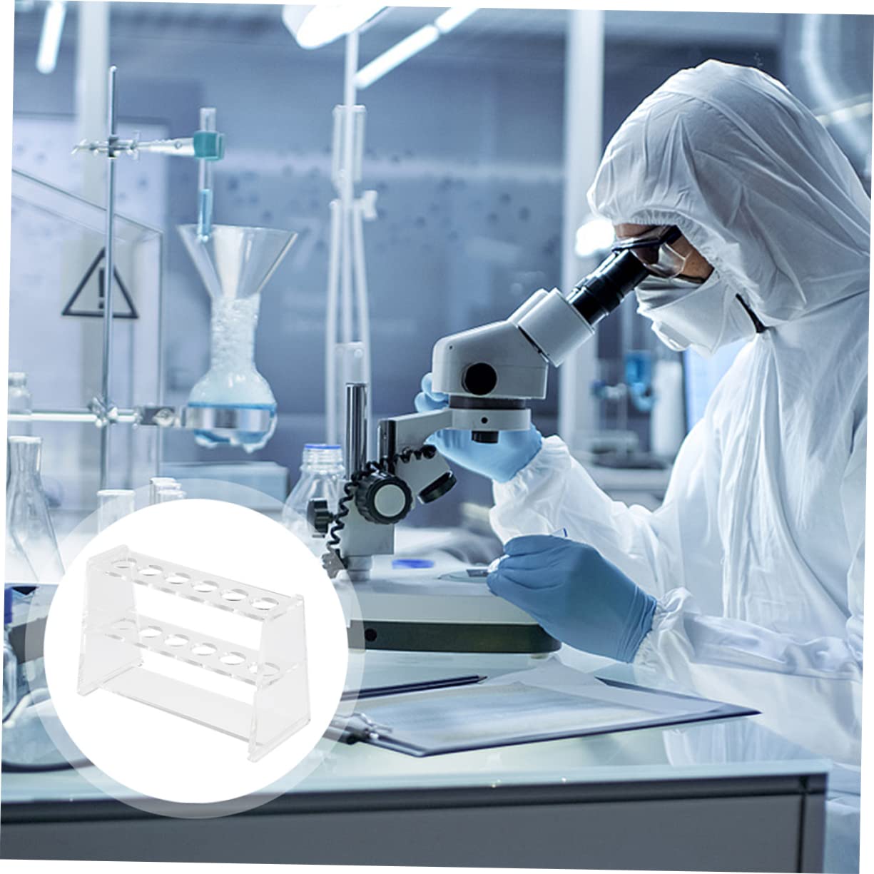 6stücke Transparenter Testglashalter Stabiler Stand Für Laboranwendungen Für Versuchsanordnungen Und Aufbewahrung Von Kleinigkeiten