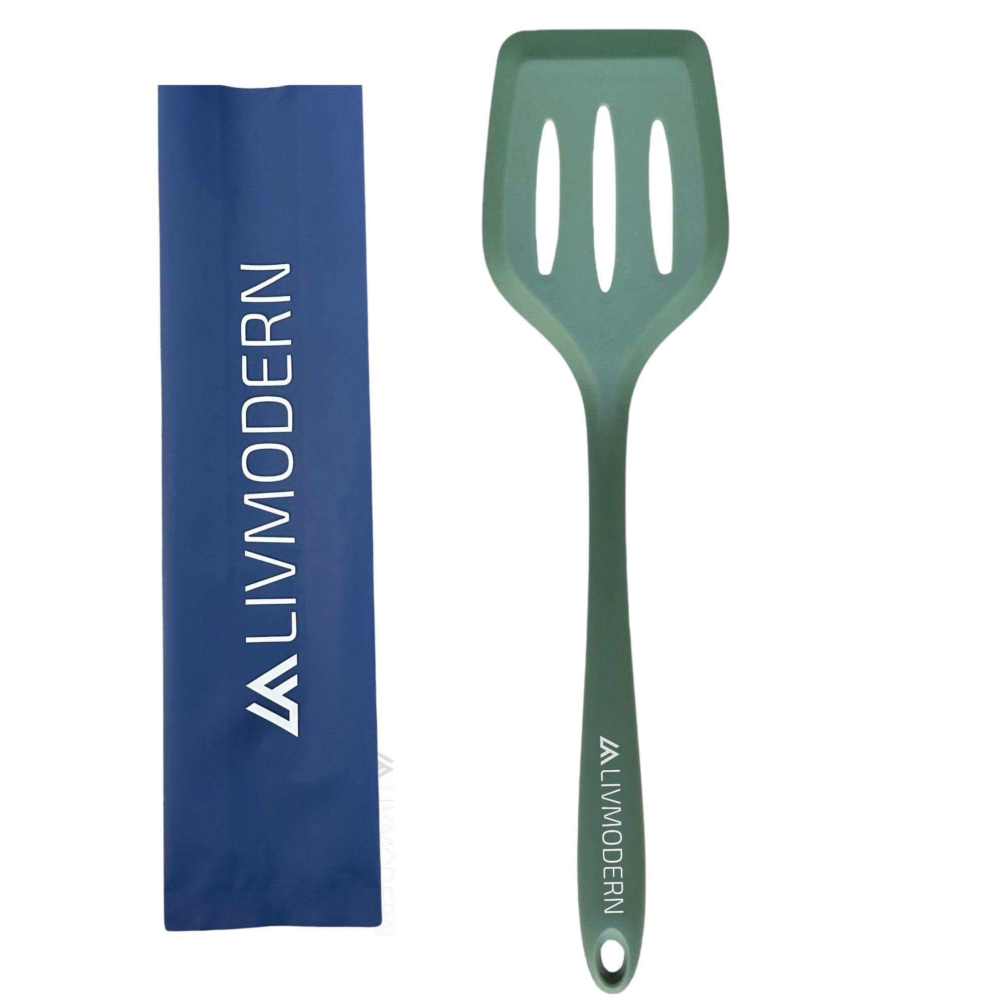 Livmodern Premium Silicone Slotted Turner - Heat Resistant, 1 yr Warranty, FDA Certified - 1 Big Turner - Green (B0CRYRKH6D) Amazon Price History, Amazon Price Tracker