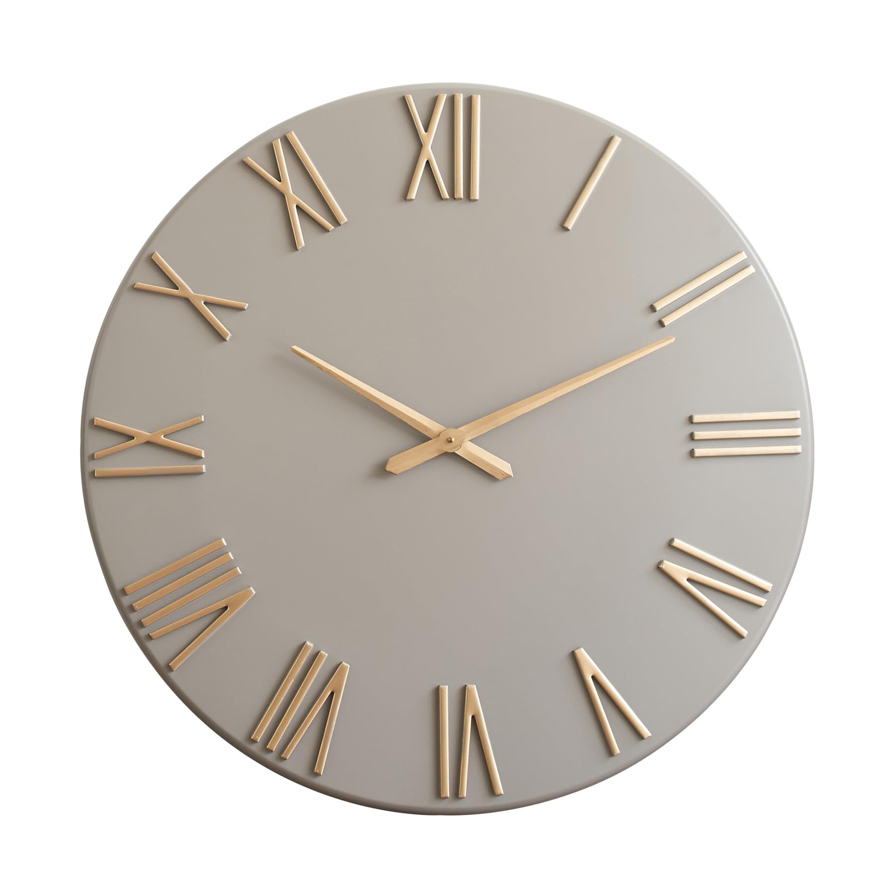 Modern Wall Clock with Gold Roman Numerals