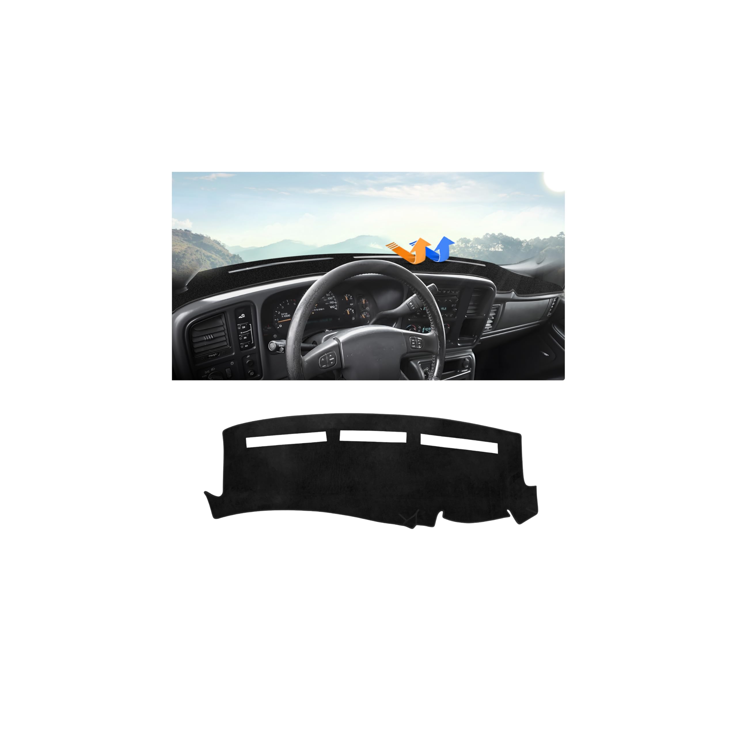 Autorder Dashboard Cover Mat for Chevy Chevrolet Silverado/GMC Sierra 1999-2006, GMC Yukon XL/Suburban Tahoe Avalanche 2000-2006 Accessories Upgrade Dash Mat Sunshade Glare UV Rays Protector