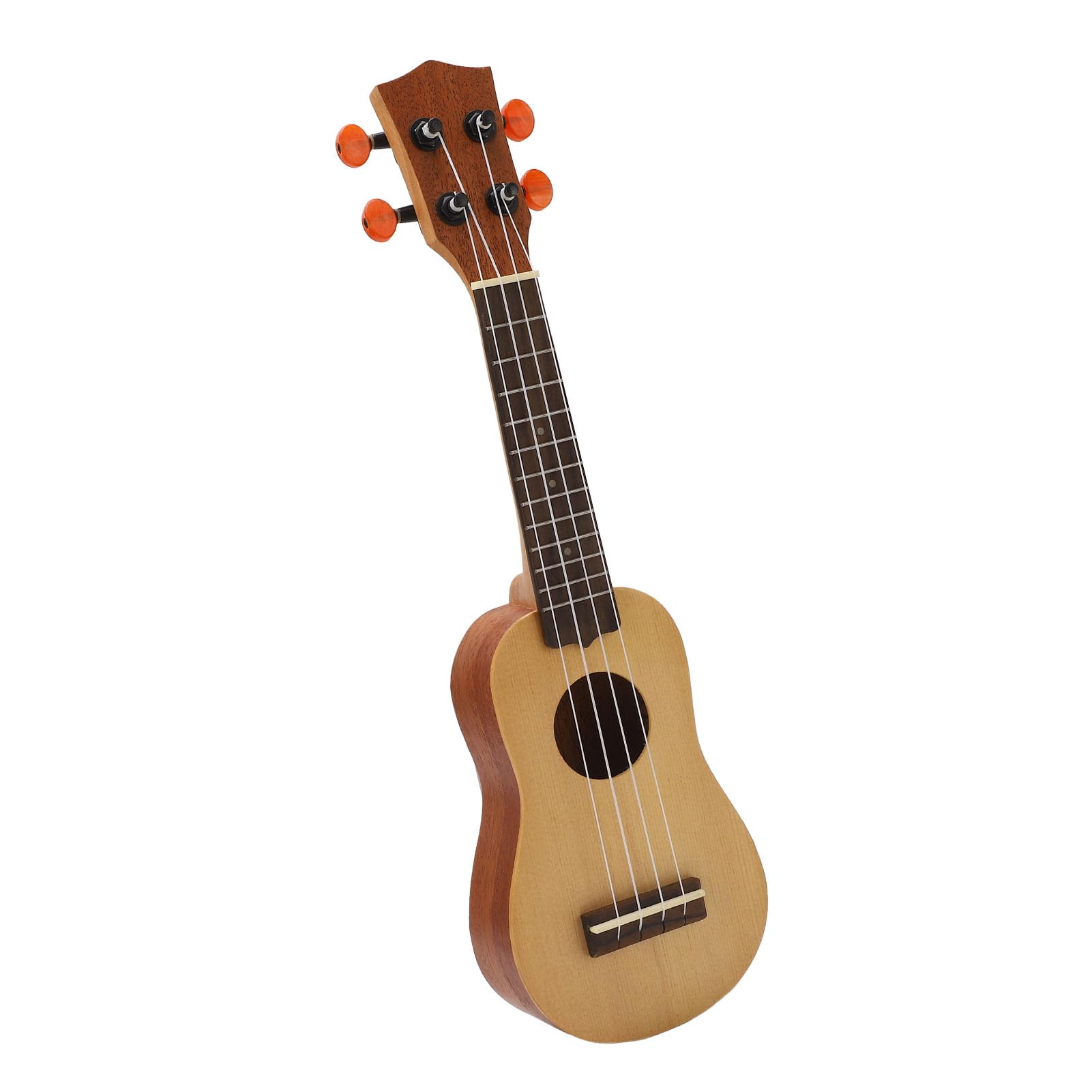 16-Zoll-Ukulele, Massives Fichtenholz, 4-saitige Ukulele, Mini-Saiteninstrument für Anfänger und Profis, Kompakte und Leichte Holz-Ukulele