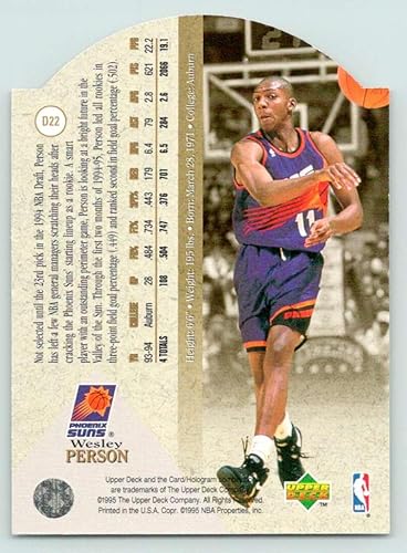 Miniatura 2 de Basketball Trading Card NBA 1994-95 SP Die Cuts #D22 Wesley Person NM Near Mint Suns