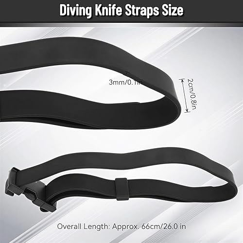 Miniatura 3 de Correas de cuchillo de buceo, correas de goma de liberación rápida para cuchillos de buceo, cinturón de repuesto para cuchillos de buceo
