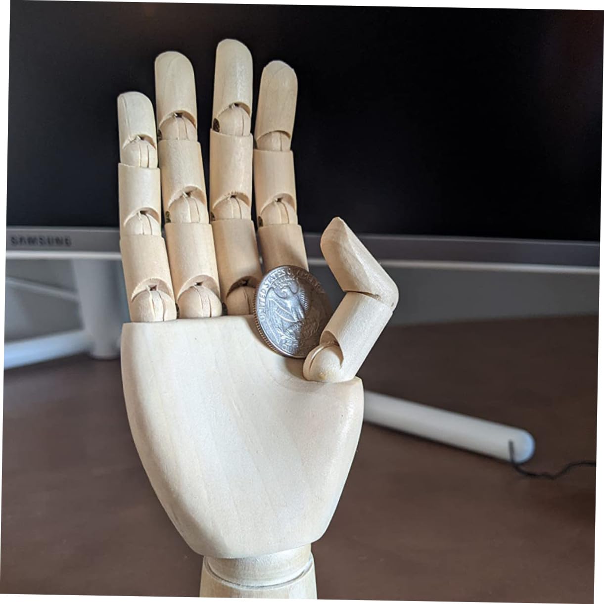 Modèles de Mains Articulées en Bois, 2 Pièces, Décoration de Bureau