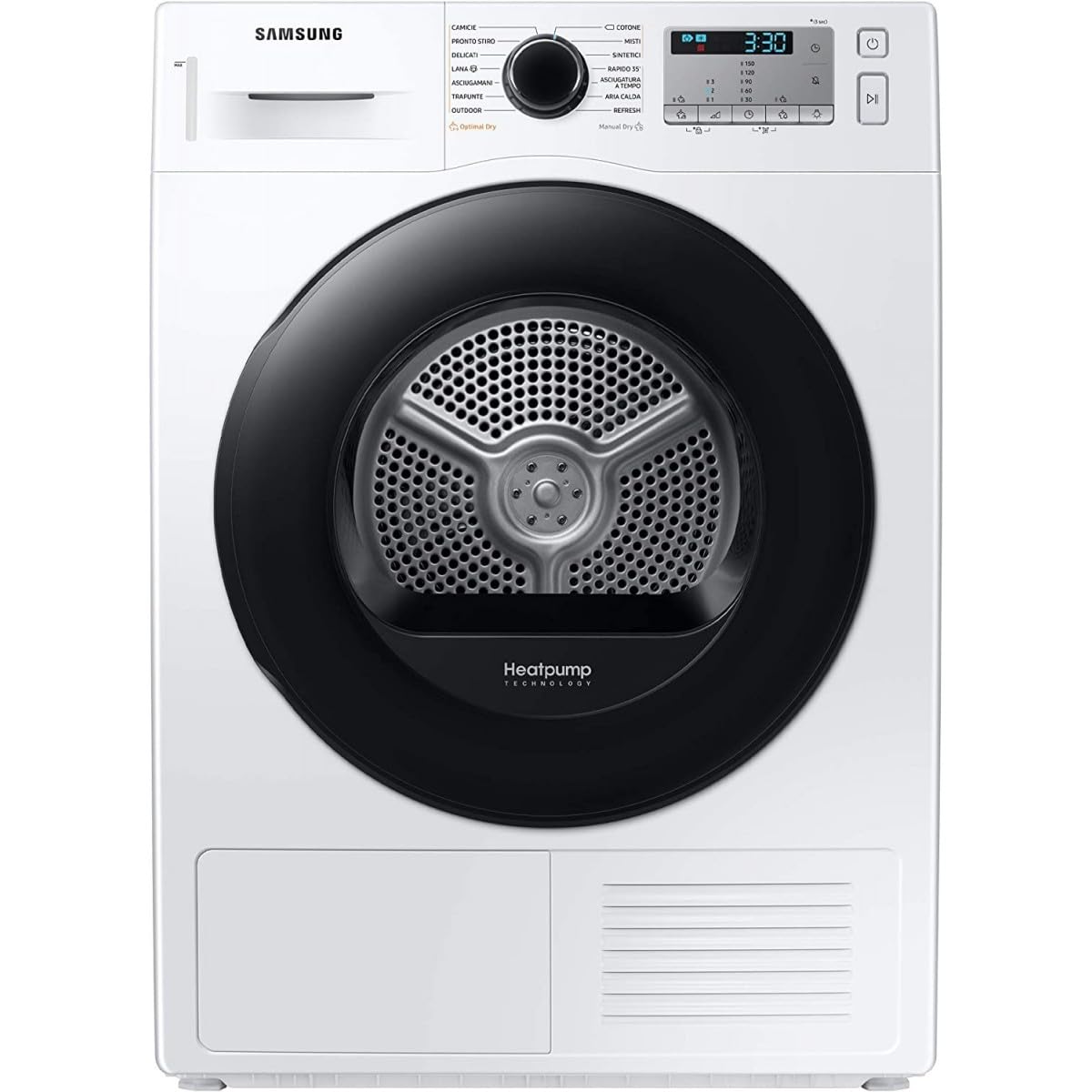 Samsung Secadora Crystal EcoDry DV90TA040AH/ET, 8 kg, bomba de calor, sin WiFi, sensor óptico seco, filtro 2 en 1, carga frontal, 60 x 85 x 60 cm