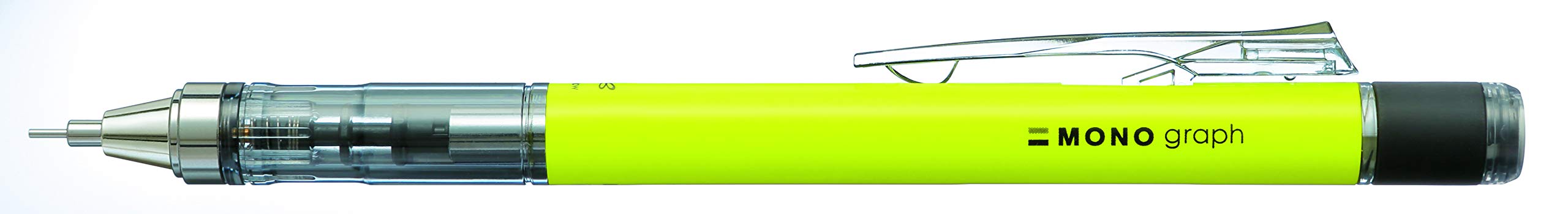 Tombow - Portaminas MONO Graph Neón - Portaminas multifunción con Mina de 0.7 mm - Cuerpo Color Neón Amarillo - Lápices con Goma Valido para Todo Tipo de Técnicas de dibujo.