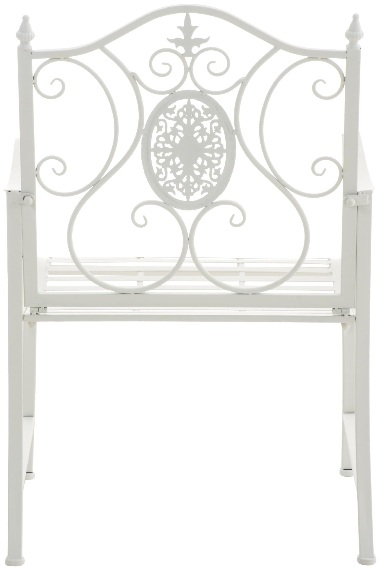 CLP Juego de 2 sillas de jardín Punjab de Estilo casa de Campo I Silla de Hierro Lacado I Silla de jardín Extra Robusta, Color:Blanco