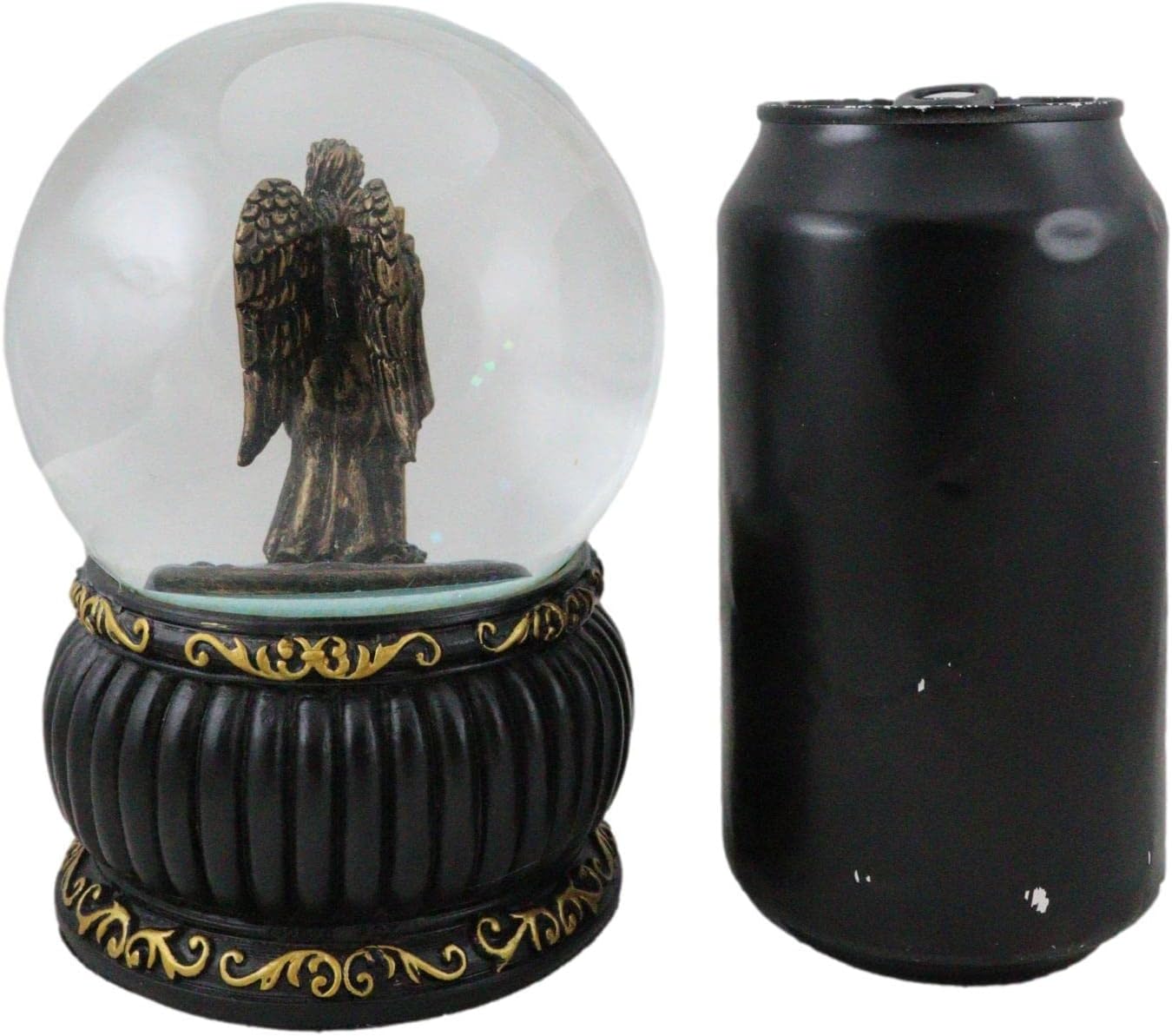 Ebros Gift Guardian Holy Archangel Saint Raphael Angel of Healing Glitter Water Globe with Prayer Plaque Gold Scroll Art Base 5.25" Tall Catholic Church Snow Globes Decor Figurine