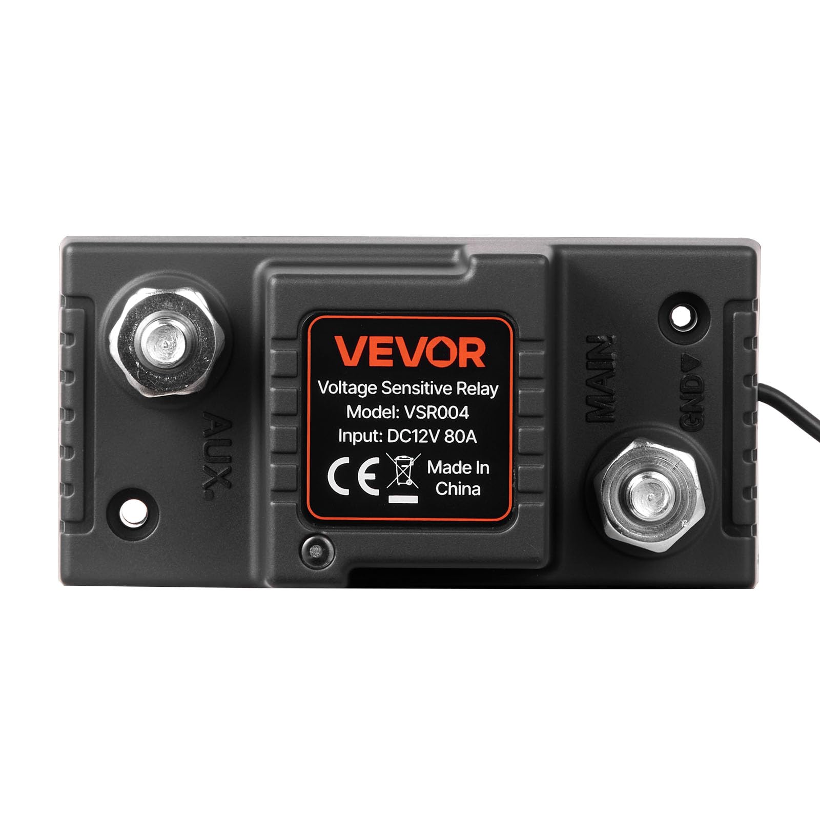 VEVOR Kit Isolatore Batteria Doppia 12 V 80 Amp, Relè Sensibile alla Tensione VSR Manuale e Automatico con Voltmetro, Schermo LCD, Isolatore Compatibile con Batterie al Piombo, per Furgone Camper