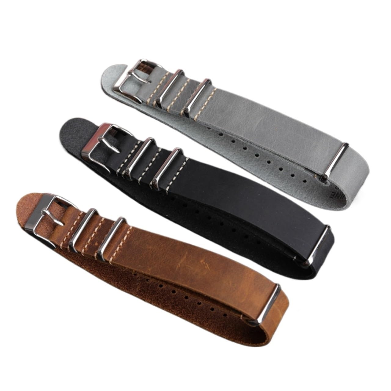 XILILHC ﻿ Cinturino In Pelle 18 20 22 24MM Fatto A Mano, Cinturino Morbido In Pelle Bovina Di Strato Superiore, Stile Retrò