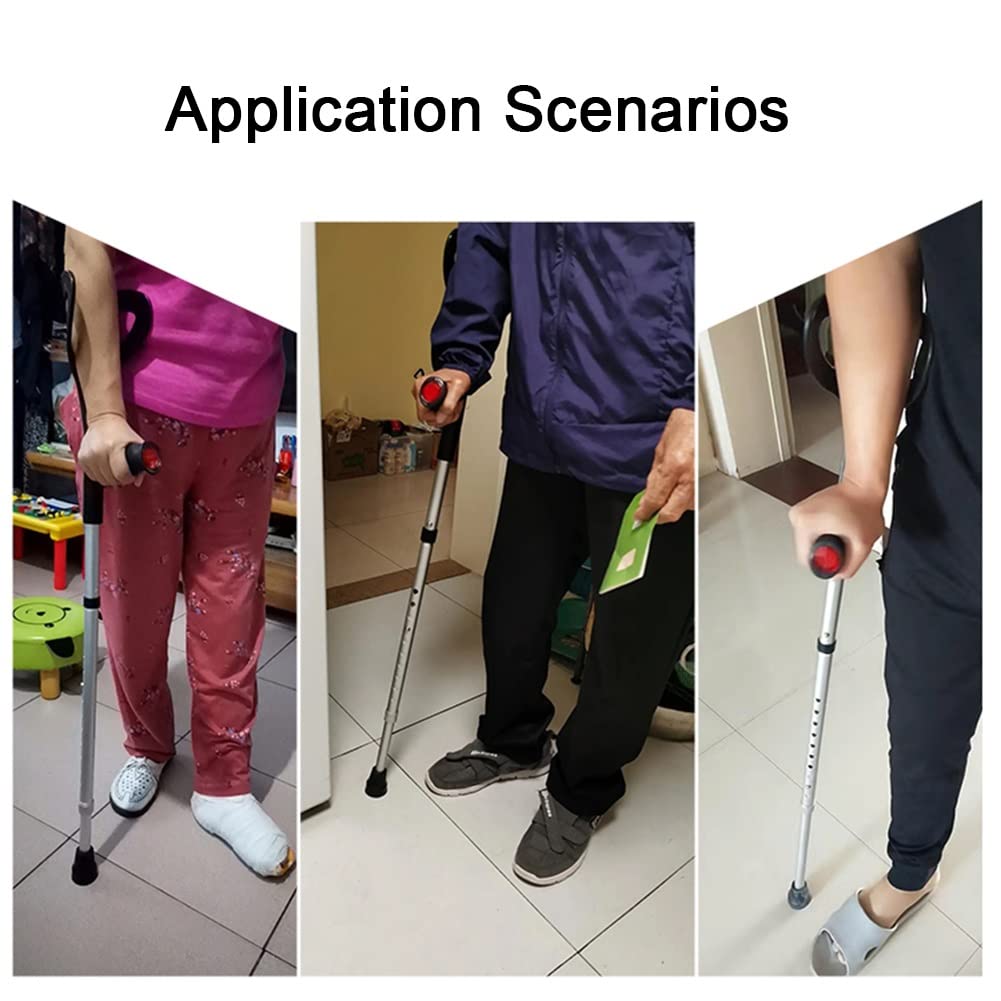 Muletas del Antebrazo para Adultos, Bastones de Aluminio Médico Plegable, Mango Ergonómico, 10 Altura Ajustable, Altura Aplicable: 140~190 Cm (Color : Silver, Size : 1 Count)