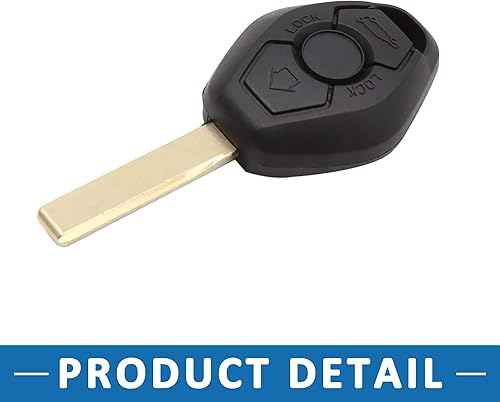 Miniatura 5 de Coche 3 Botones Sin Cortar Insertar Llavero Caso Control Remoto Shell Reemplazo Para BMW X3 2004-2009