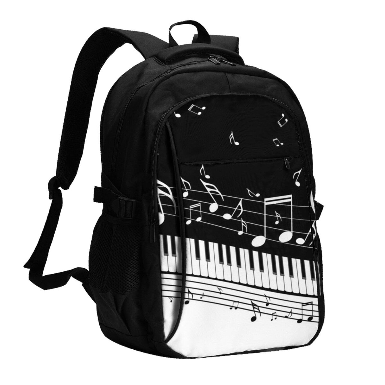 InOmak Klaviertasten mit Noten, Reiserucksack, Freizeitrucksack, Schulrucksack, Laptop-Rucksack für Damen und Herren