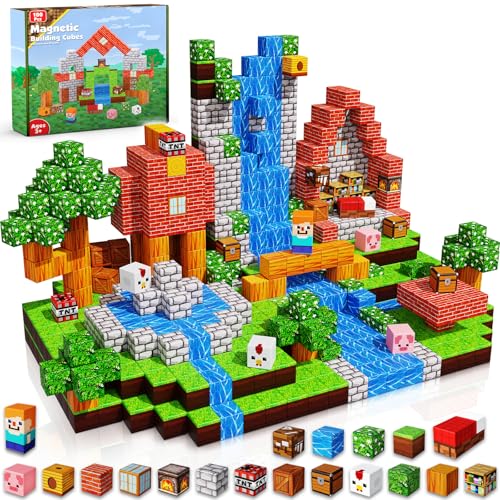 Goody King Magnetic Blocks |100PCS Magnetic Building Cube Game, Constructions Toys for Boys & Girls Age 3-4, 5 6 7 8 9 10, STEM Montessori Stacking Toy, Sensory Tiles Building Birthday for Toddlers