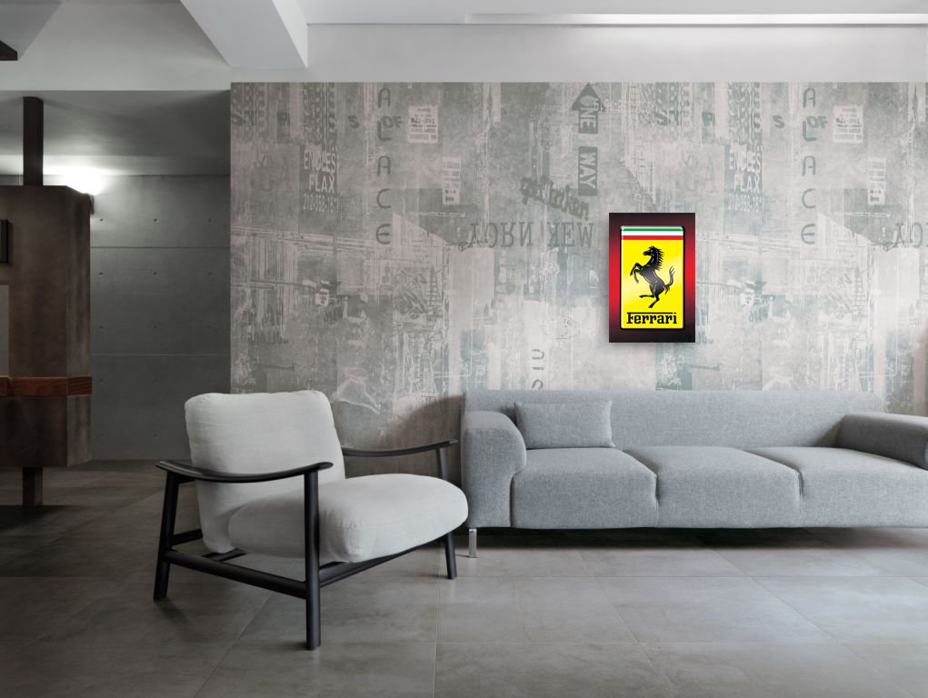 Artopweb Logo Ferrari Panneaux Decoratifs, 61 x 91 cm