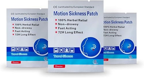 Miniatura 8 de Parche para mareo por movimiento, 26 parches funciona para aliviar vómitos, náuseas, mareos y otros síntomas resultantes de enfermedades de