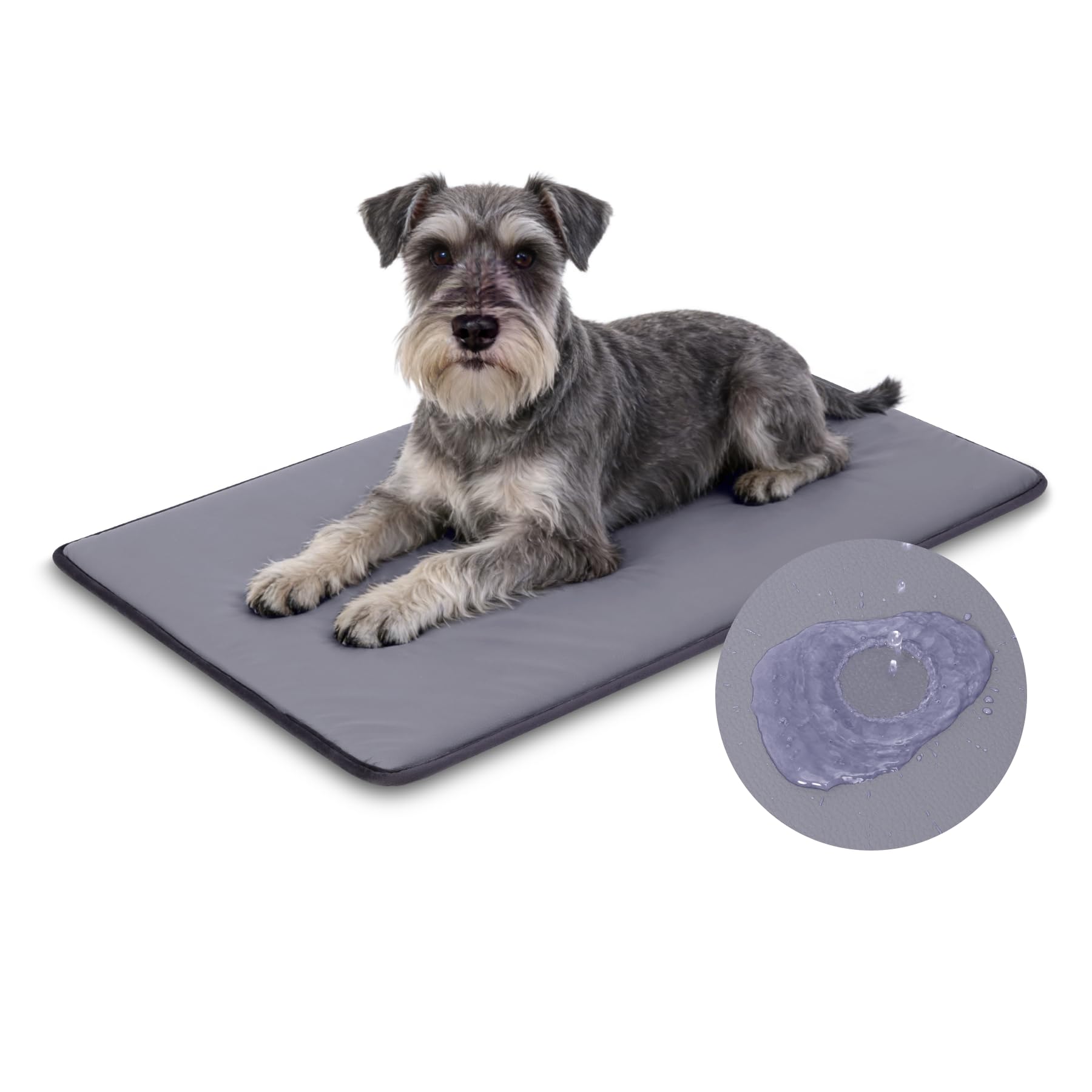 Favodormir Cuccia Cane Esterno Impermeabile,60x45 cm,Cuccia per Cani in Pelle Artificiale,Facile da pulire,Letto per Cani Portatile & Compatto,Tappetino Cane Interno & Viaggio,Grigio