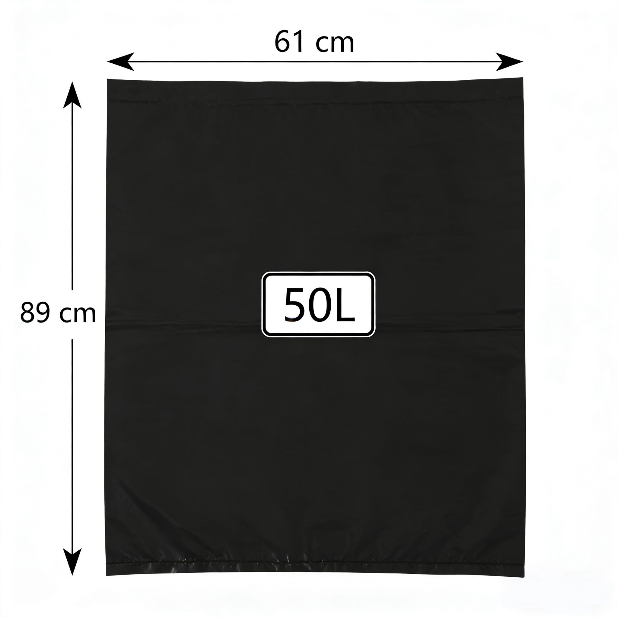 Müllbeutel, Kunststoff, 50 l, Müllbeutel, Schwarz, 9 Rollen, 225 Stück