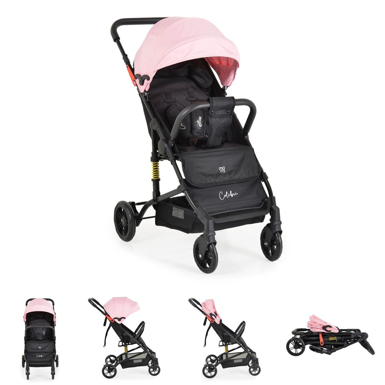 Moni poussette buggy Colibri pliable réglable harnais 5 points dès 6 mois, coloris:rose