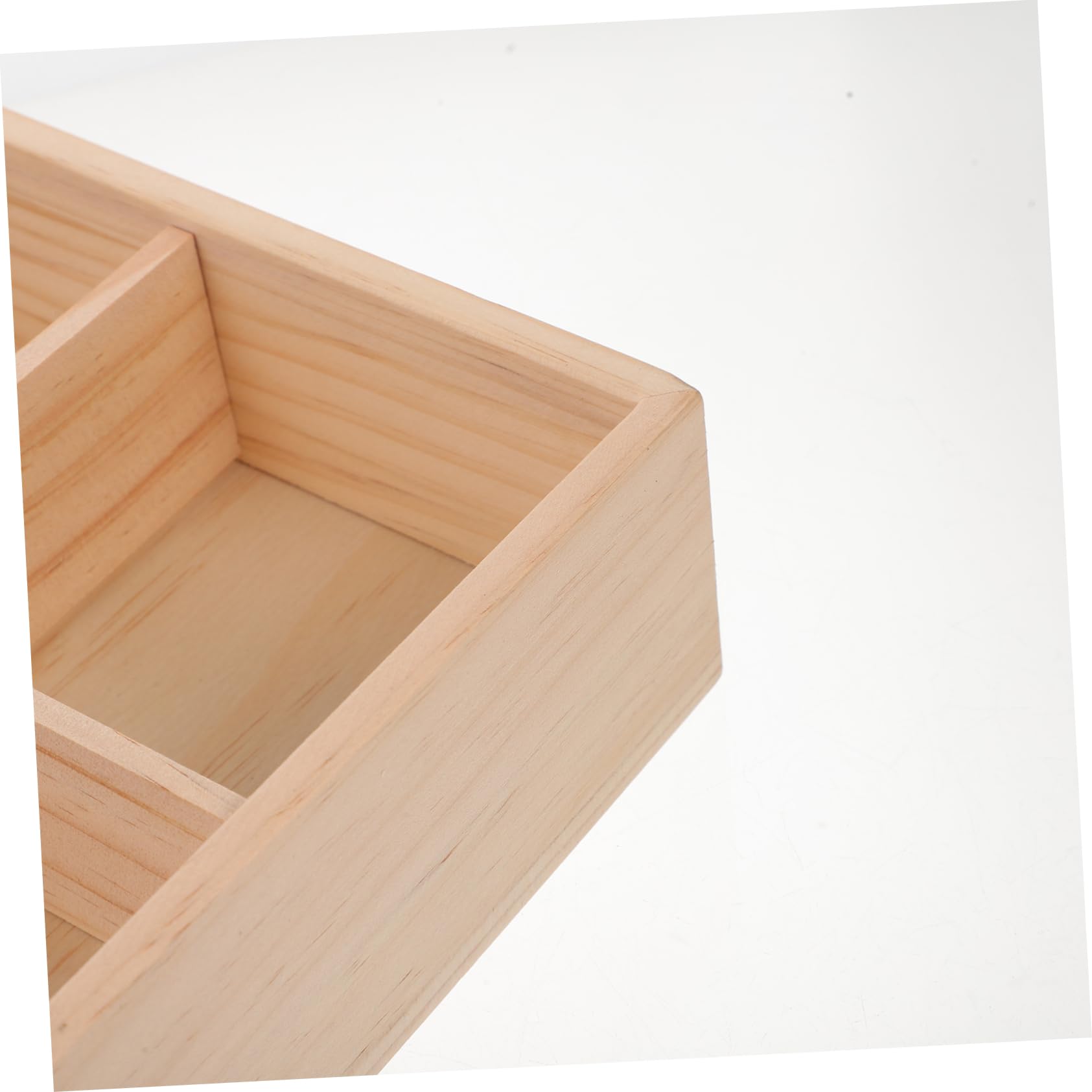Boîte à Collations en Bois Beige à Compartiments, 1 Pièce