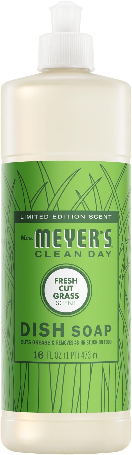 CLEAN DAY Liquid Dish Soap, Fresh Cut Grass Scent, 16 Ounce Bottle