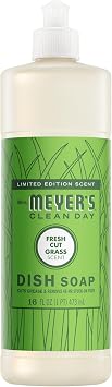 MRS. MEYERS CLEAN DAY Liquid Dish Soap, Fresh Cut Grass Scent, 16 Ounce Bottle