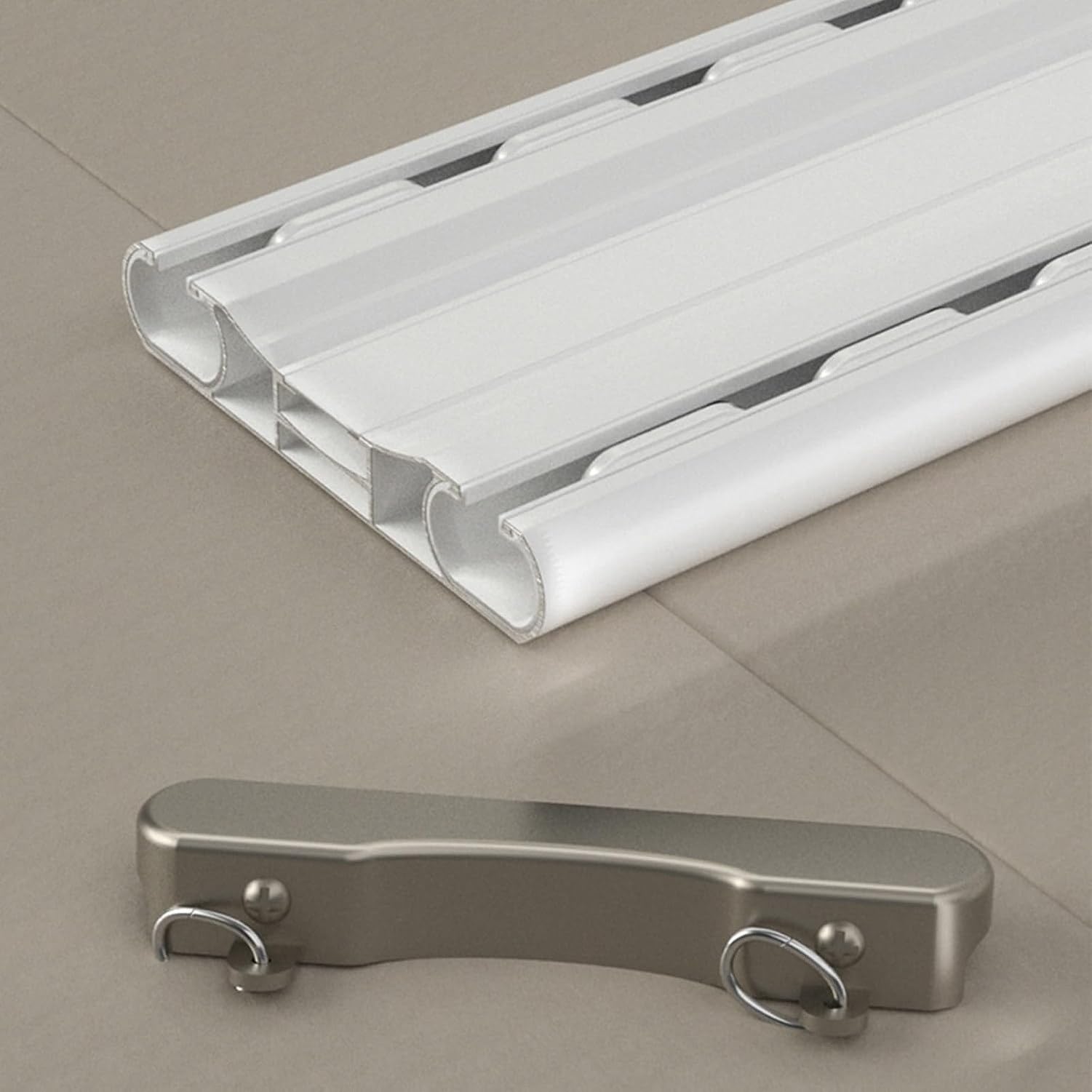 Binario per Tende a soffitto Doppio, Guida a soffitto a Due binari, zanzariera e Singola, Robusto e Resistente, Supporti universali, Colore c, White, 3.8m(12.5ft)