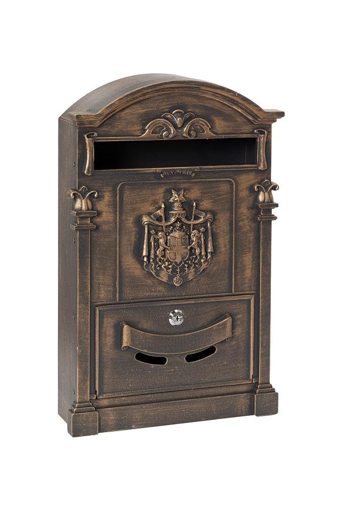 Arregui Residencia Maxi D-2152/B Buzón de Aluminio de Estilo Clásico, tamaño L (gran capacidad), bronce