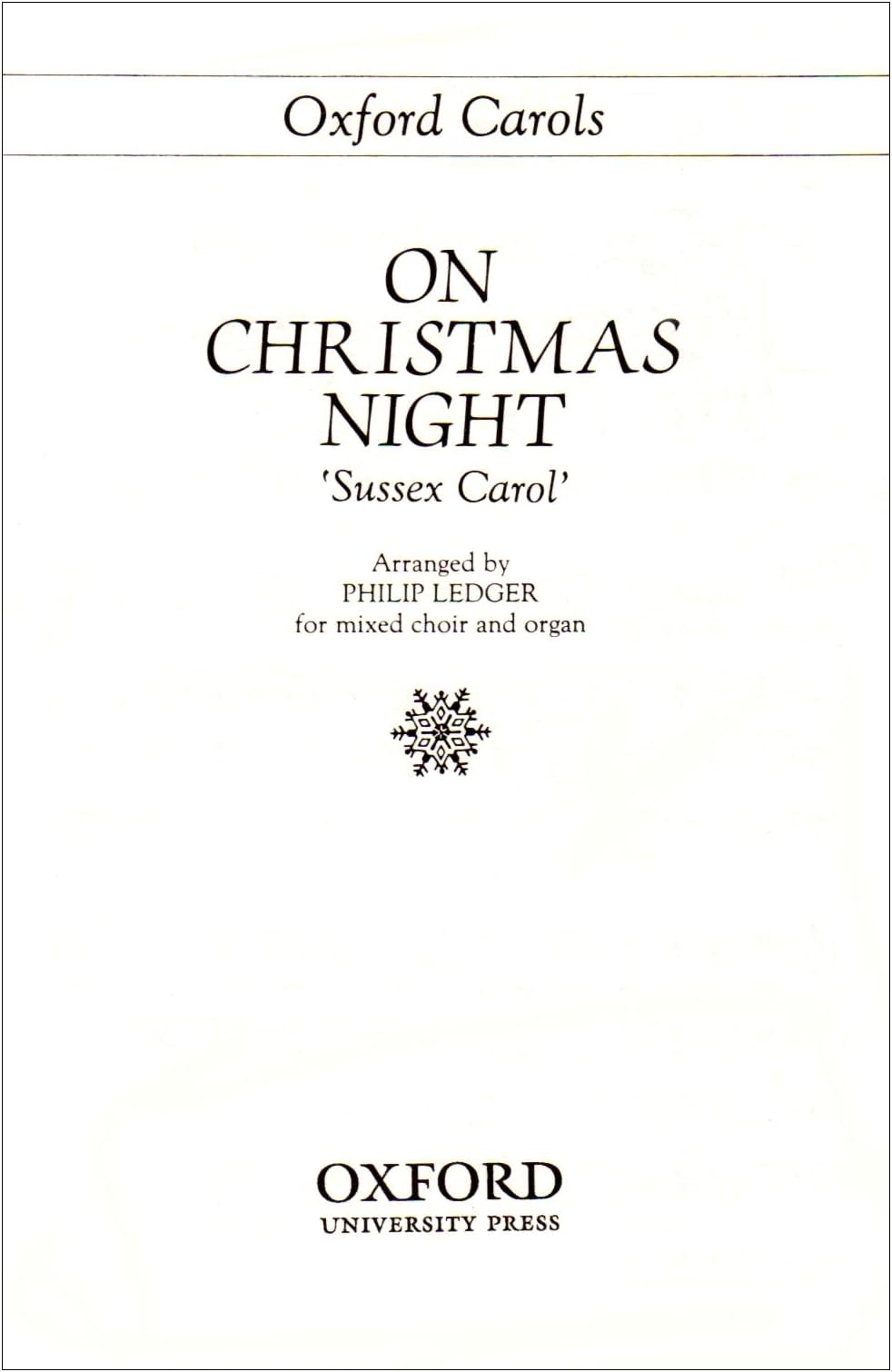 On Christmas night: Vocal score