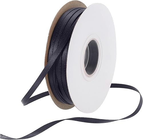 Rebower 3Mm Cinta De Satén 46M Gros Grueso Doble Cara Cinta De Grosgrain De Seda