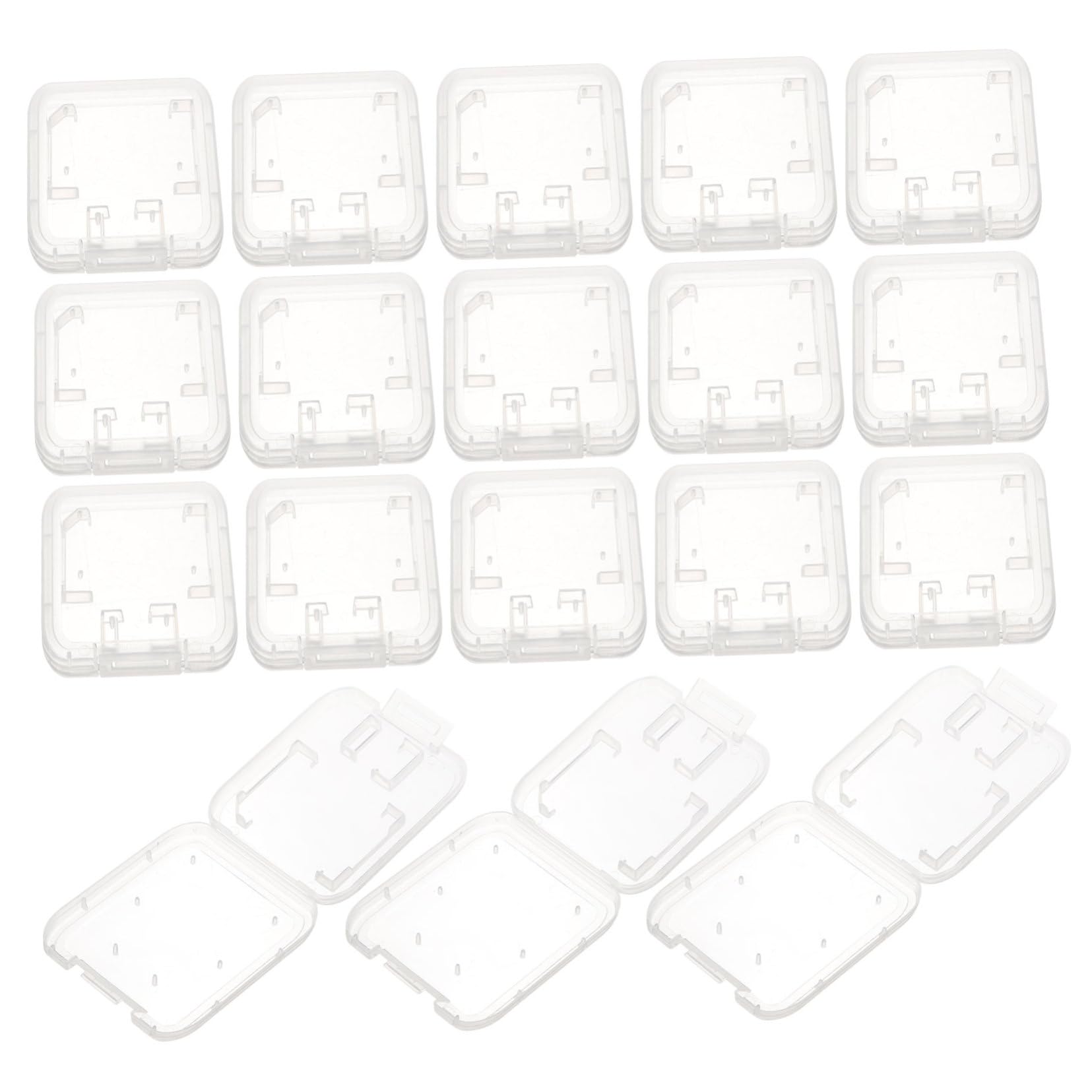 CONGARTENO 24pcs Transparent Memory Card Storage Cases Card Holders for Lightweight and Portable Organizers Easy Use Design for Travel and