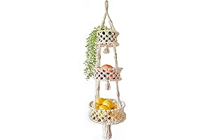 SnugLife Macrame 3 Tier Hanging Fruit Basket