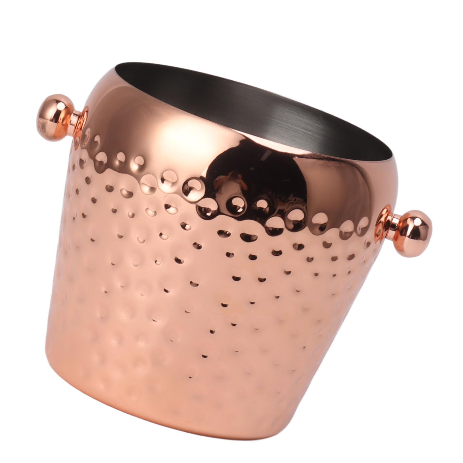 Mini secchiello per il ghiaccio isolato da 1 l, contenitore per ghiaccio a doppia parete in acciaio inox, per vino, champagne, accessori per casa, bar, feste (oro rosa)