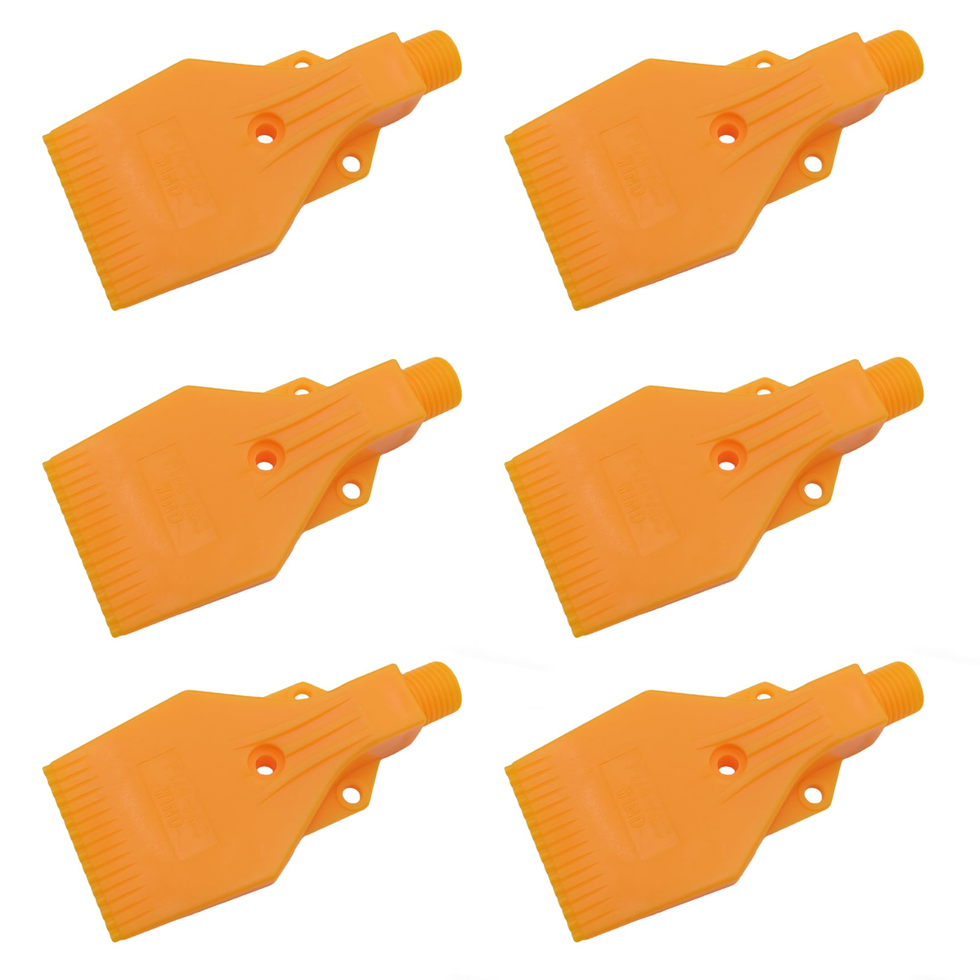 XCSJ Pack of 6 Wind Jet Air Nozzles, Flat Wind Jet Air Blower Air Spray Nozzle, 1/4 Inch BSPT, Air Blowable Flat Nozzle, Wind Nozzle, Air Spray Nozzle for Air Compressor (Yellow, 3 Holes)