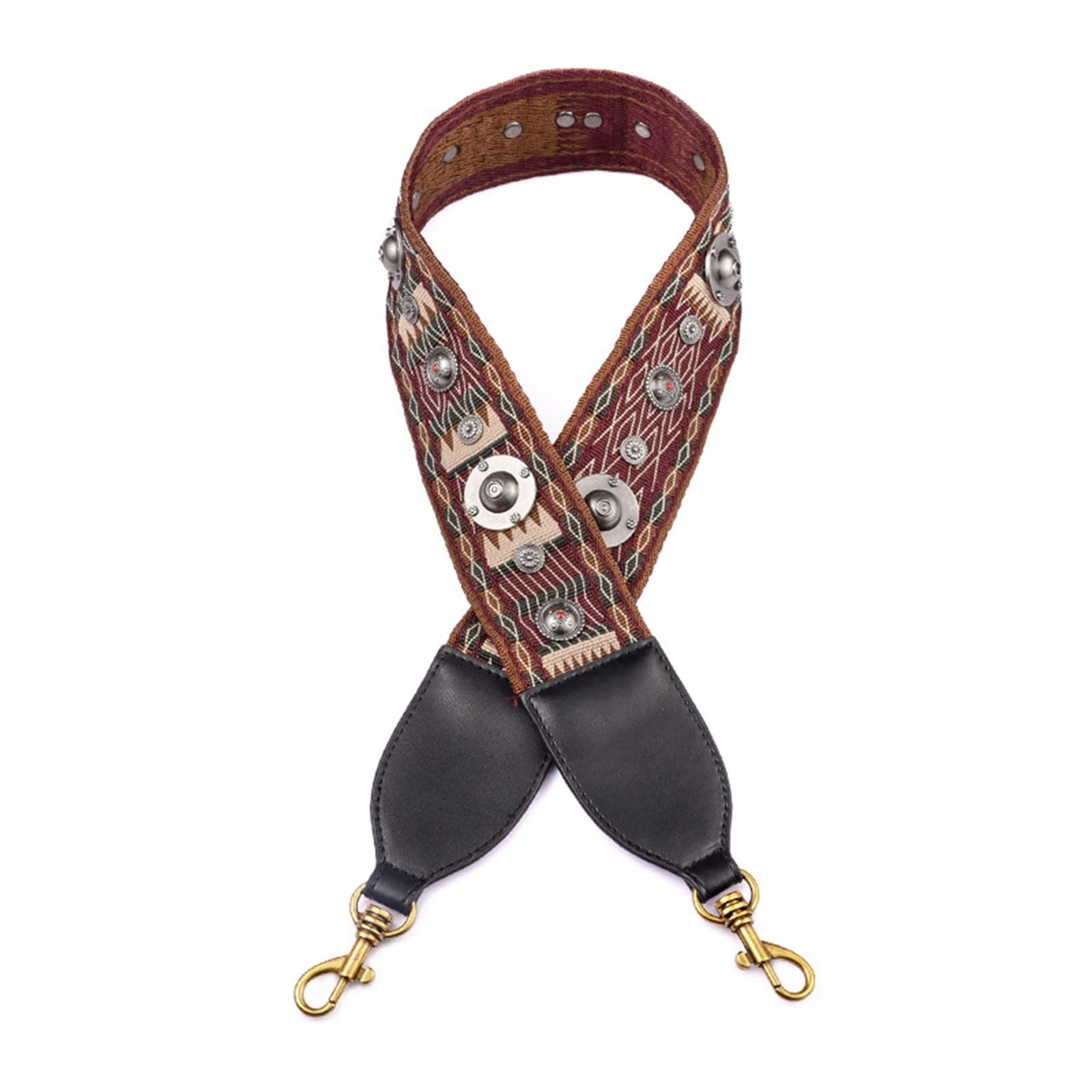 Trageriemen für Damen Breiter Taschengürtel, Canvas-Schultergürtel, einzelne Schulter, Messenger-Tasche, Zubehör, Taschengürtel, einzeln kaufen, Quasten-Nagelgürtel Tasche Ersatzgurt ( Color : As show