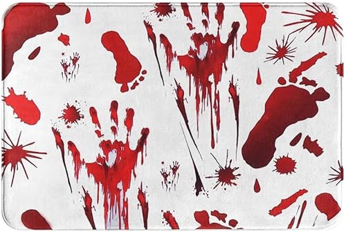 Miniatura 6 de The Murder Mat Tapete de baño de Halloween con huella sangrienta, alfombra de baño con temática de terror de Halloween, cambia de color al instante