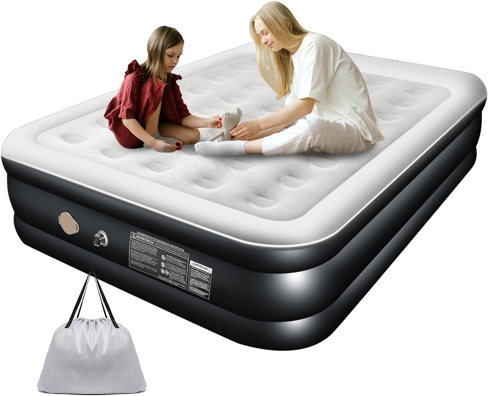 HEEDU Colchón de Aire Queen con Bomba de Aire Eléctrica Recargable ...