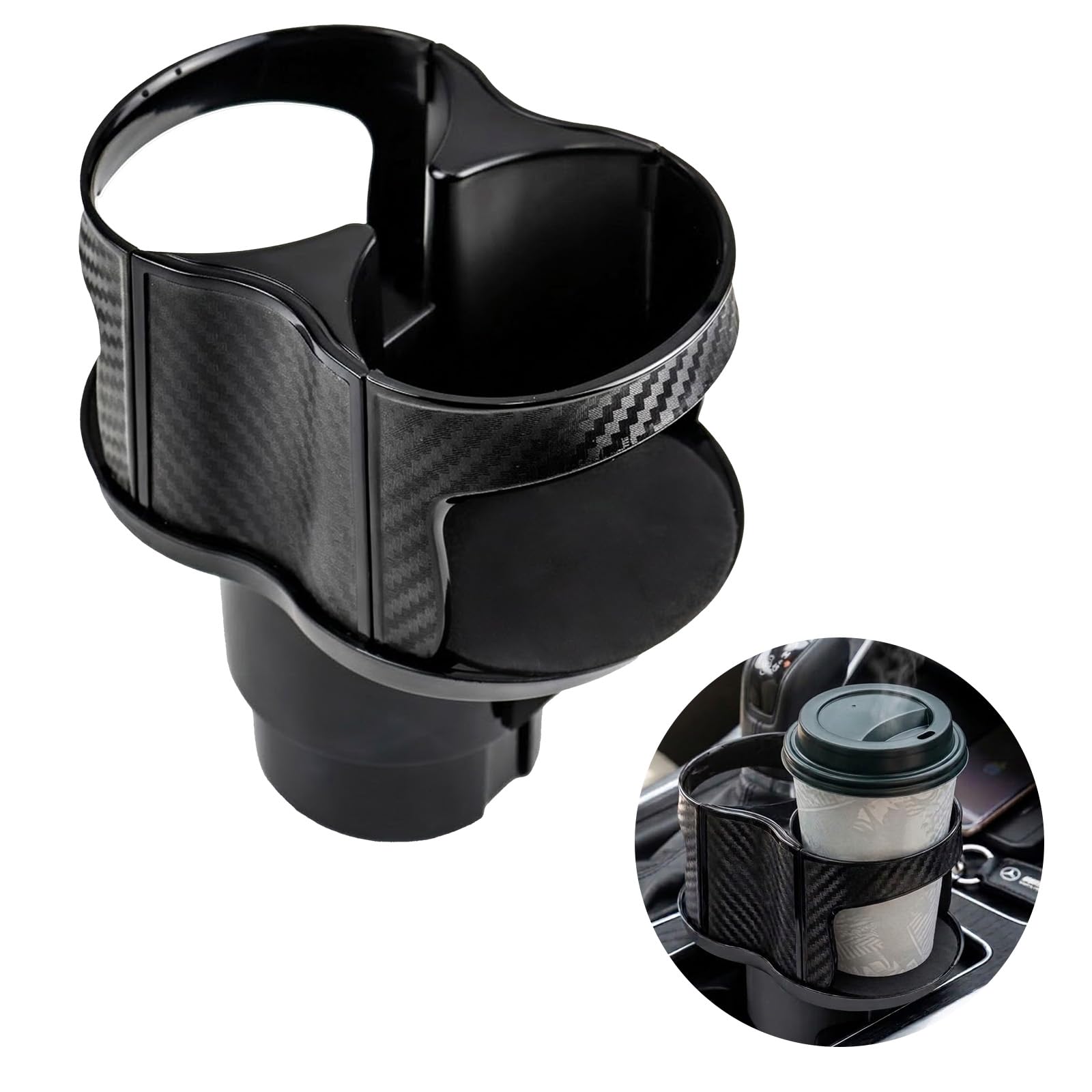 Porte-Gobelet de Voiture 2 en 1 pour Porte-gobelet de Voiture, Double Porte-Gobelet Universel avec Support Réglable, Ouverture élastique Ouverte, Ajustement Universel de 6 à 8.5 cm