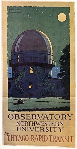Póster de Chicago 1925 NObservatory Northwestern University by Chicago Rapid Transit Litograph 1925 Póster impreso por (18 x 24)