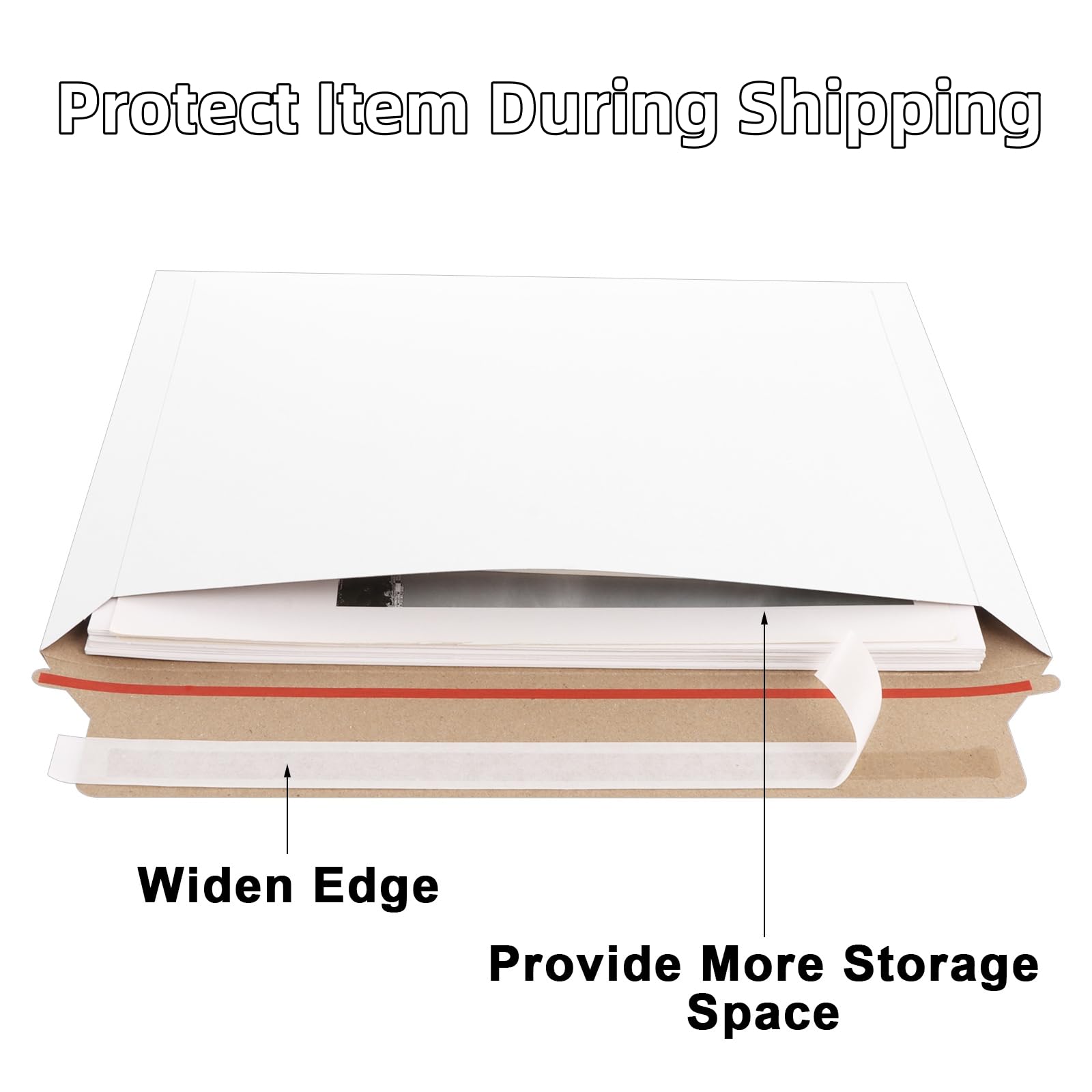 Lot de 50 enveloppes A4 blanches à patte autocollante - 323 x 229 mm - 250 g/m² - Pour la maison, le bureau et le courrier d'affaires