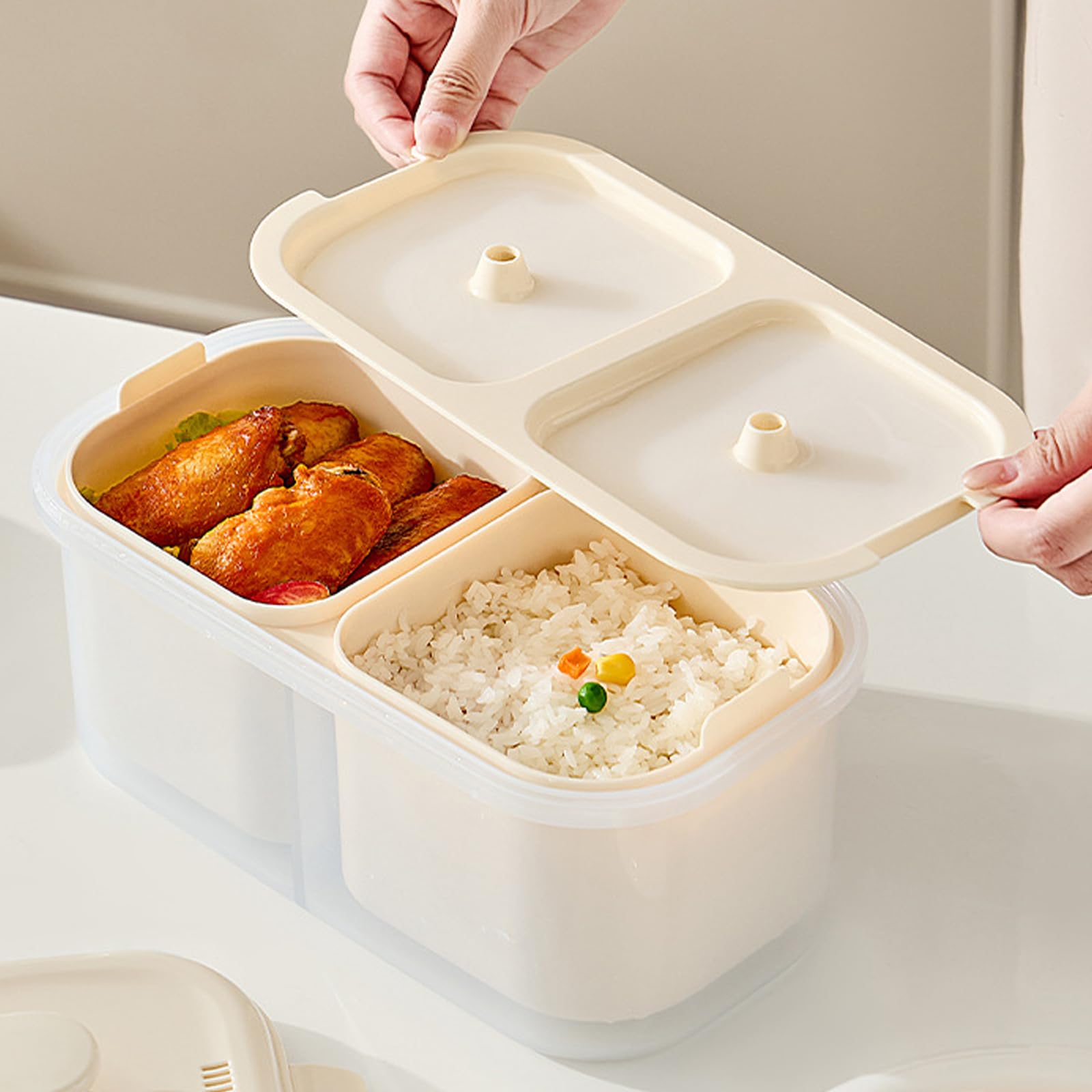 2-komorowy pojemnik na przygotowanie posiłków duża pojemność szczelne pudełko na lunch do biura na siłownię jedzenie kuchenka mikrofalowa bezpieczne podzielone pudełko na lunch