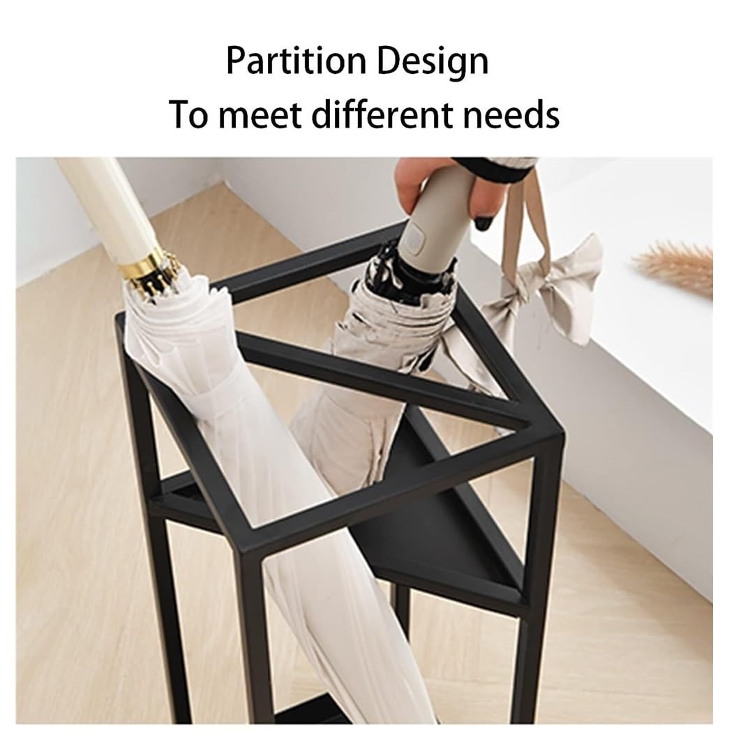 Soporte geométrico de Metal para Paraguas, Ideal para la Entrada o como Estante Independiente (Naranja, 20,5 x 20,5 x 53,3 cm).