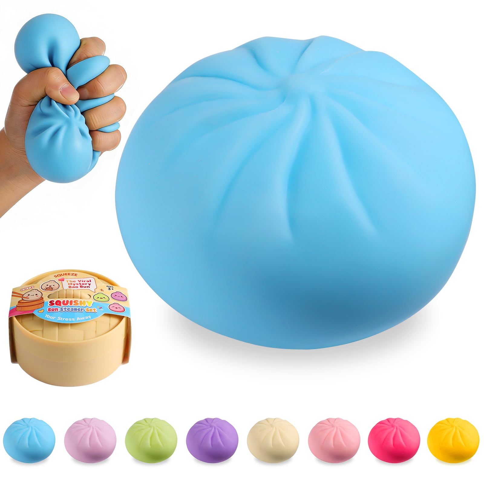 ToyMojo Dumpling Squishy Mystery Box, Bao Bun Squeeze Stress Relief Fidget Toy | Non-Toxic BPA-Free Educational Toy - main product image