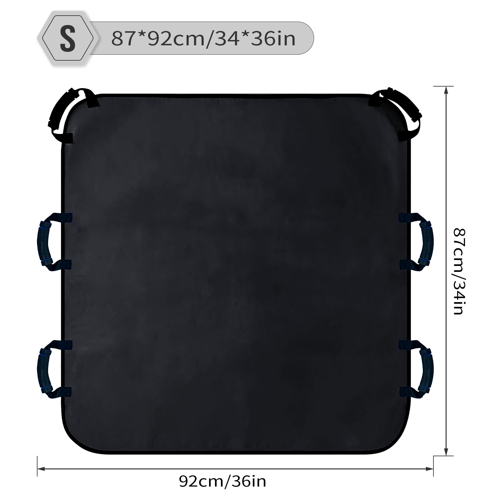 Almohadillas de cama de posicionamiento con asas, sábana de transferencia lavable de 34 x 36 pulgadas para ancianos, 6 asas, tabla de transferencia esencial para cuidadores, ayuda de movilidad