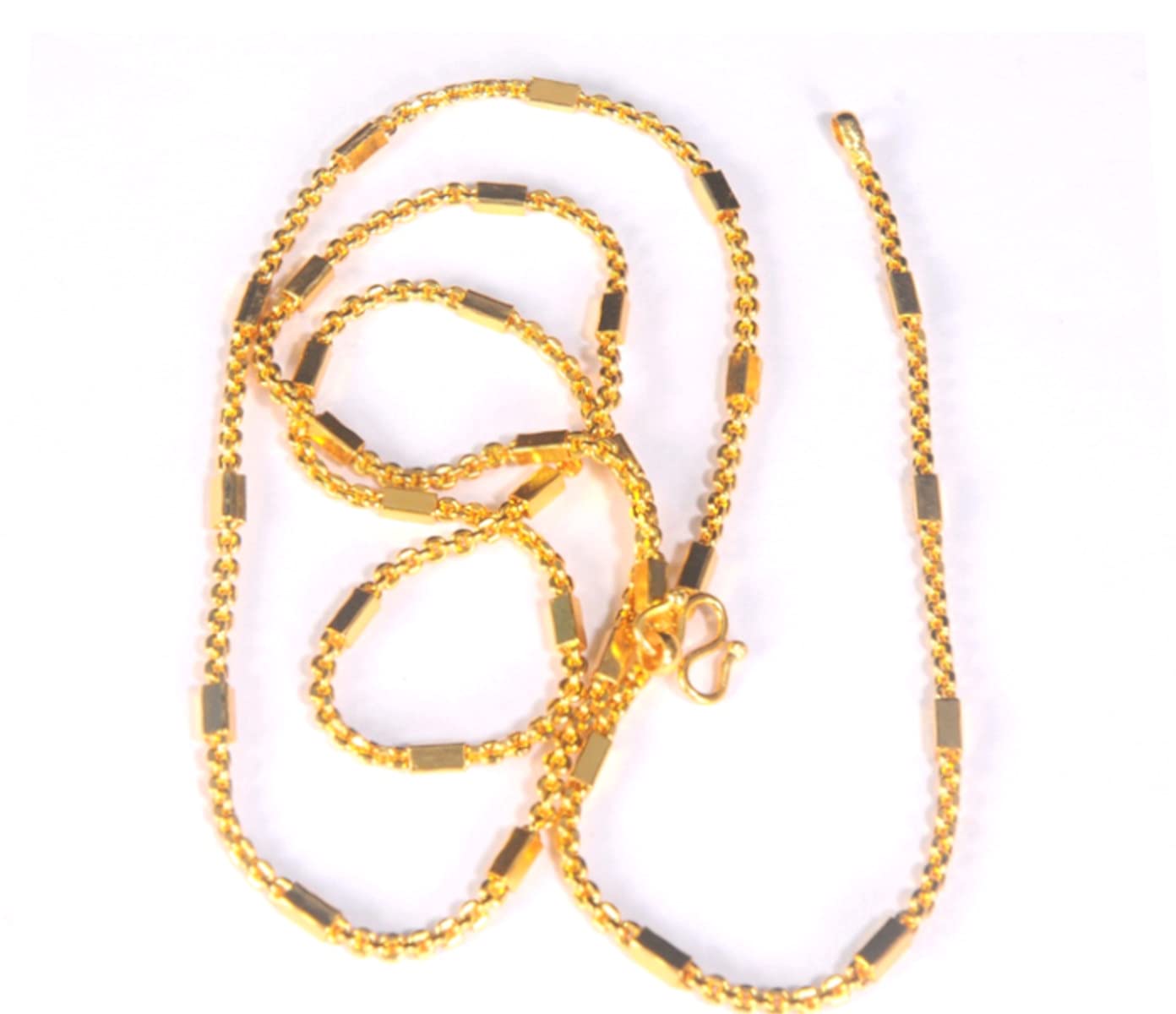 BFJ One Gram Gold Jewellery Long Chains for Women | Gold Plated Chains for Women | 1Gram Gold Jewellery for Women | Thali Chain for Women Traditional | Square Bar| 26 Inches (B09FM2SQ1W) Amazon Price History, Amazon Price Tracker
