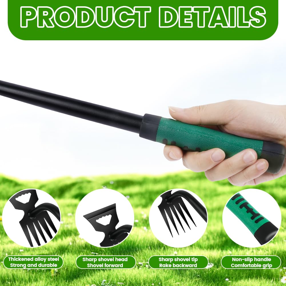 OFFCUP Extractor Malas Hierbas, Desbrozadora Manual 5 Dientes, 1pcs Desmalezador, Herramientas para Eliminar Malas Hierbas Jardineria para Césped, Terrazas y Patios — view 3